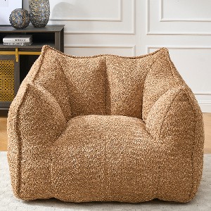 Lyngins Premium Chenille Bean Bag Chair, Lightweight Square Lazy Chair with Armrests & Handle, Stylish Accent Chair, Single Sofa Chair for Adults - 1 of 4