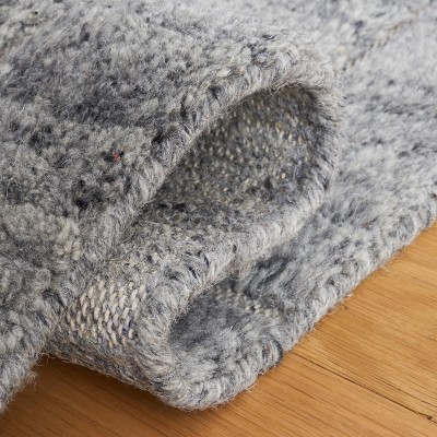 Hand-Knotted Nomadic Charcoal Wool 4' x 6' Area Rug