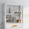Over The Toilet Storage with Basket and Drawer, Bamboo Bathroom Organizer with Adjustable Shelf & Waterproof Feet Pad, Space Saver Rack for Restroom - 2 of 4