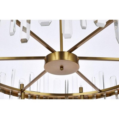 Satin Gold Modern Crystal 16-Light Round Chandelier