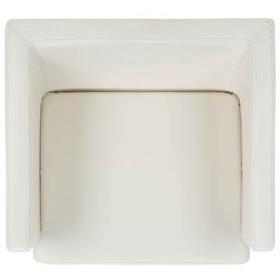 Transitional Luxe White Leather Director's Accent Chair with Chrome Finish