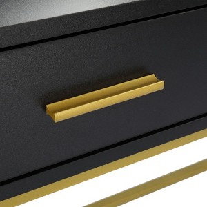 Black Particle Board Steel Shelf Two Drawers Three Shelves Three Tone Light Luxury Style Dressing Table Set - 1 of 4