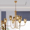 LNC Euniecstasy 8-Lights 38" Modern  Luxury Candlestick Glass Integrated LED Chandelier, Gold - 2 of 4