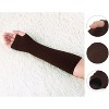 Allegra K Women's Winter Knitted Elbow Long Arm Warmers Fingerless Gloves - 2 of 4