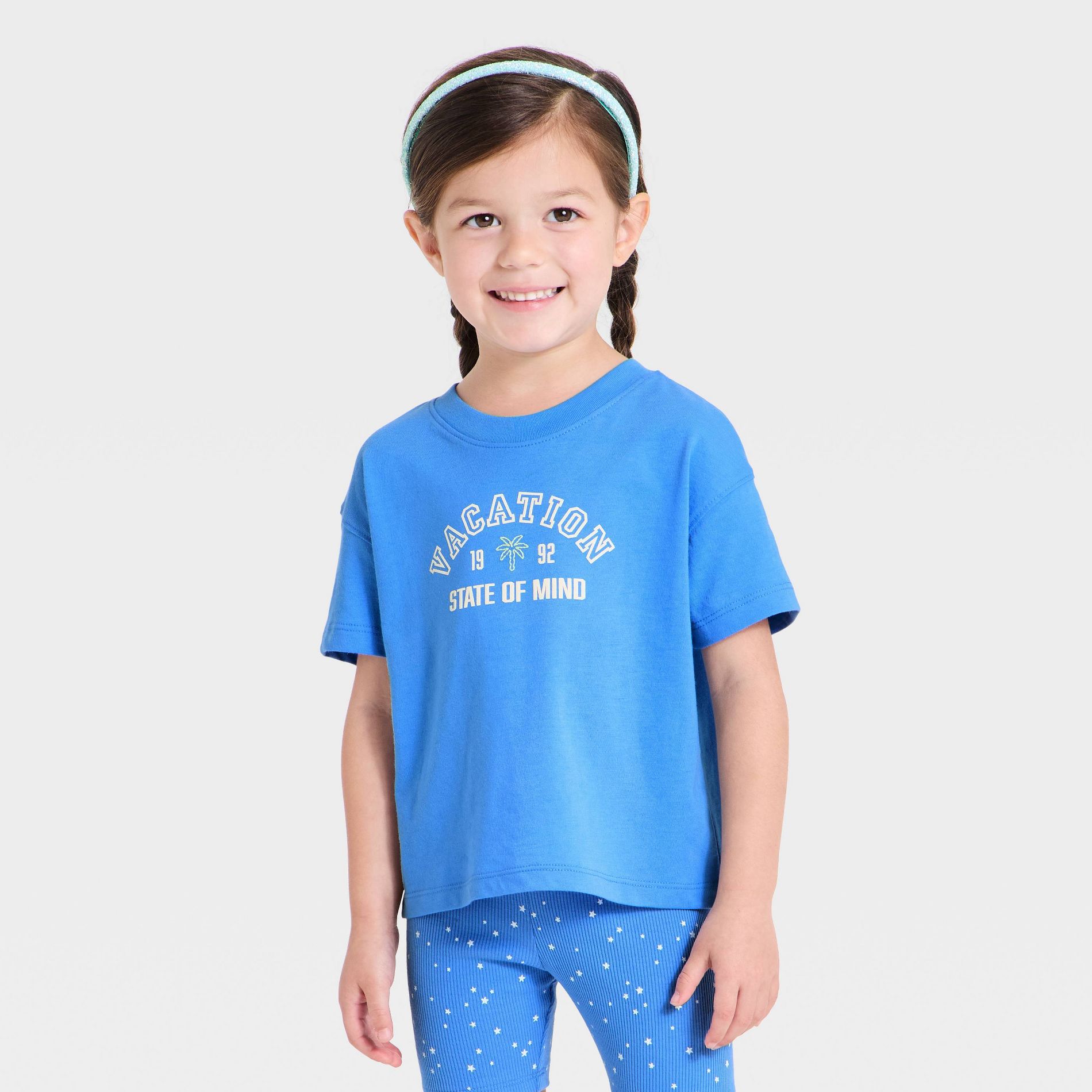 Toddler Girls' Vacation Oversized Graphic T-Shirt - Cat & Jack™ Blue
