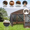 Hike Crew 14.5’ x 14.5’ Pop Up Gazebo, 8-Sided Outdoor Tent Canopy with Stakes, Ropes & More - Brown - 4 of 4