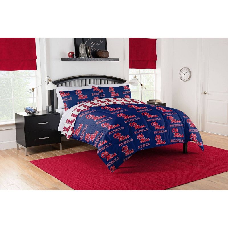 NCAA Ole Miss Rebels Rotary Bed Set, 1 of 4