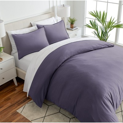 Dusty Purple Full Microfiber Duvet Cover and Sham Set