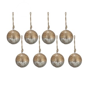 NAYSAYE Party Decoration and Accessories Wood Christmas Ball Hanging Ornament Set for Holiday Celebration, Brown, 4"*4"*0.55" - 1 of 4
