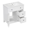 NicBex 30'' Bathroom Storage Cabinet with Sink, Bathroom Vanity, 1 Spacious Cabinet Door and 2 Drawers for Bathroom, White - 3 of 4