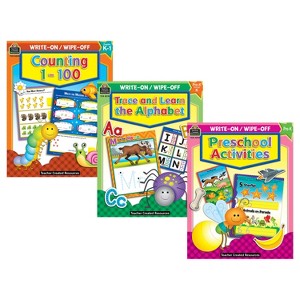 Teacher Created Resources® Early Learning Write & Wipe Activity Book Kit – Alphabet, Numbers & Preschool Skills - 1 of 4