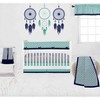 Bacati - Noah Mint/Navy Navy Love you to the Moon & Back Embroidered Blanket - 3 of 4