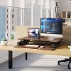 Mount-It! Height Adjustable Stand Up Desk Converter | 38 Wide Tabletop Standing Riser with Gas Spring & Keyboard Tray Fits Two Monitors | Dark Walnut - 2 of 4