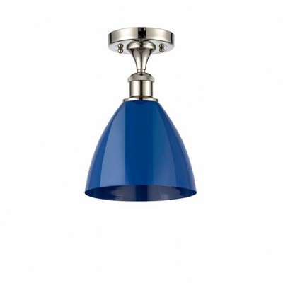 Plymouth Dome - 1 Light Semi-Flush Mount In Industrial Style-11.25 Inches Tall and 7.5 Inches Wide