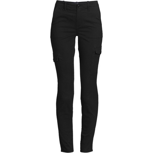Lands' End Women's Petite Mid Rise Slim Cargo Chino Pants - 8 - Black :  Target