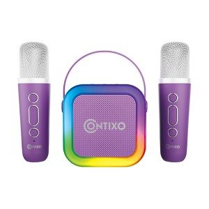 Mini Karaoke Machine with 2 Wireless Mics, LED Lights, Bluetooth Speaker - 1 of 4