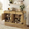 Lyngins Sideboard Buffet Cabinets with 4 Doors,3 Drawers,Open Compartment,Multi-Functional Coffee Bar Cabinets,Credenzas for Kitchen,Entryway - 2 of 4