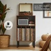 MOEPISY Small Record Player Stand with Vinyl Storage Cabinet, Turntable Table for Albums & LPs - 3 of 4