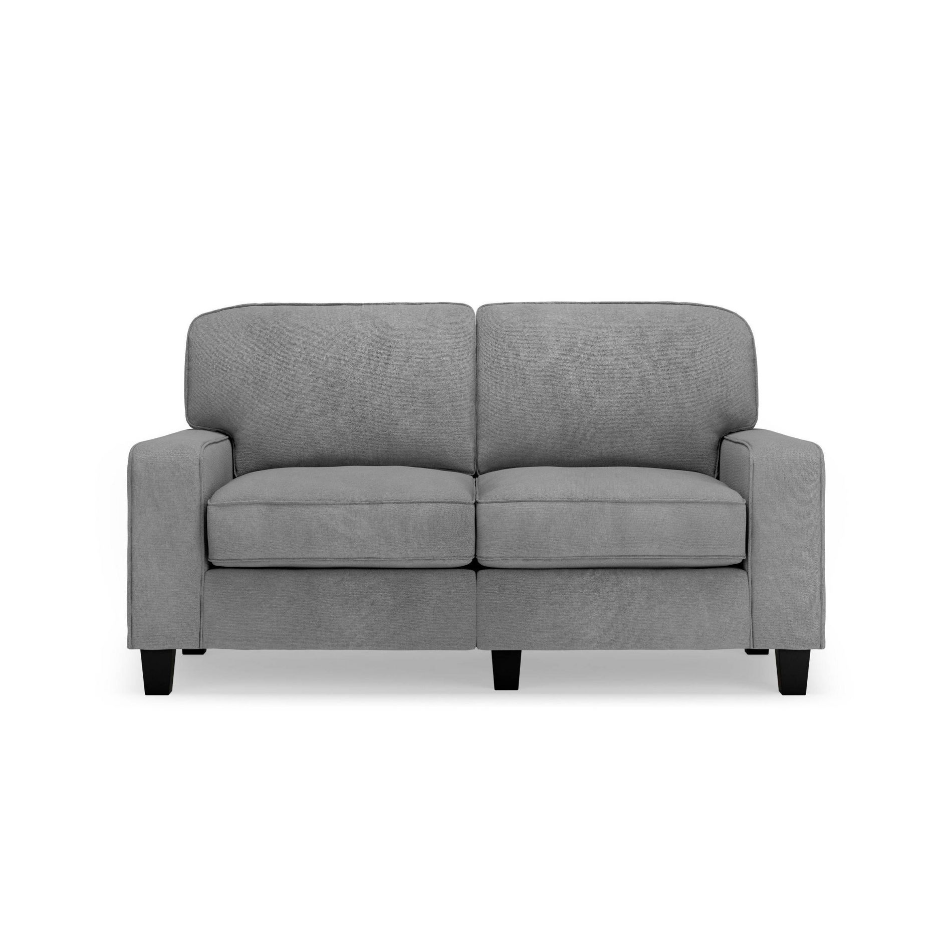 61" Palisades Loveseat Glacial Gray - Serta: Upholstered Polyester, 2-Seater with Removable Cushions