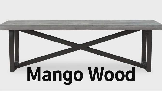 60&#34; Raven Mango Wood Dining Bench Brown - Timbergirl, 2 of 12, play video