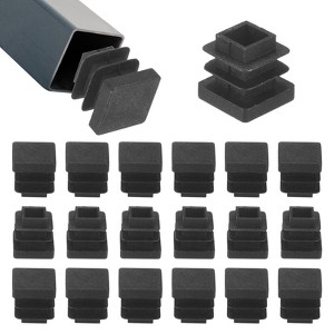 Unique Bargains Square Chair Leg Bar Stool Plastic Hole Plug Tubing End Caps Black - 1 of 4