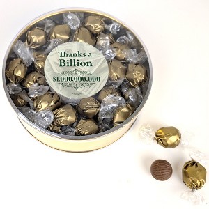 Thanks A Billion Gift Tin Filled With Milk Chocolate Dubai Truffle Candies For Corporate Gifting, Appreciation Party Giveaways & More - 1 of 4