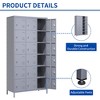 VYNXARIA 18-Door 72"H Metal Lockers with Lock for Employees, Storage Cabinet for Home, Gym, Office, School, Garage - Easy Assembly, Gray - 3 of 4