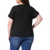 Agnes Orinda Women's Plus Size V Neck Short Sleeve Buttons Loose Casual Waffle Tunic Blouses - 4 of 4