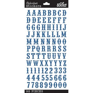 Sticko Alphabet Stickers - Carnival, Blue, 92pcs - 1 of 1