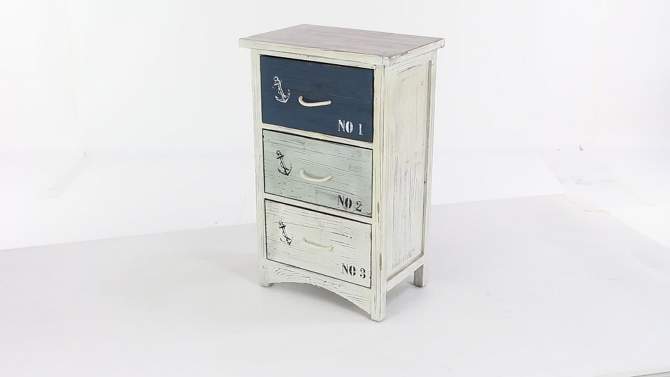 Wood 3 Drawer Chest White - Olivia & May, 2 of 23, play video