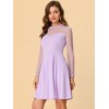 Allegra K Women's Heart Mesh Sheer Long Sleeve Gothic Cocktail Skater Party Dress - 2 of 4