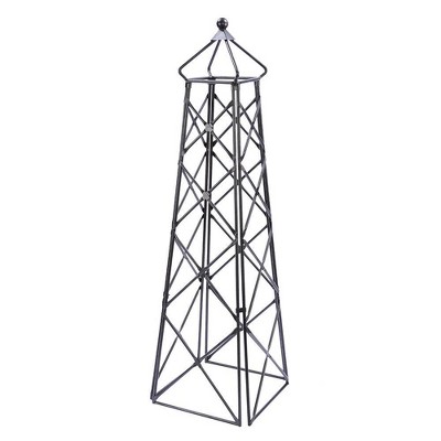 Enchanted Forest Graphite Steel Lattice Obelisk Trellis