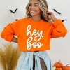 Simply Sage Market Women's Graphic Sweatshirt Hey Boo Cursive Puff Print - 2 of 4