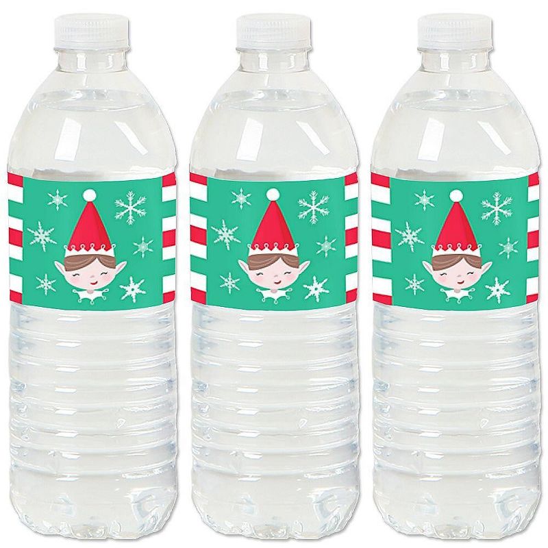 Big Dot of Happiness Elf Squad - Kids Elf Christmas and Birthday Party Water Bottle Sticker Labels - Set of 20, 1 of 6