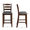 Costway Set of 4 Barstools Counter Height Chairs w/Fabric Seat & Rubber Wood Legs - image 4 of 4