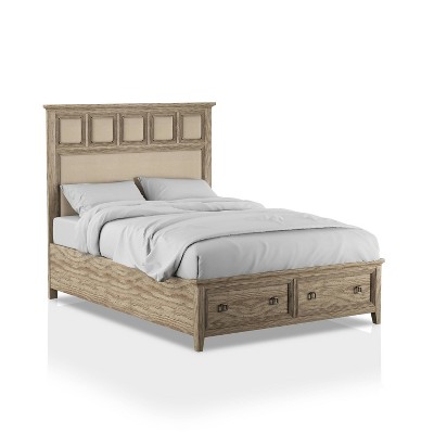 California King Collier Padded Headboard Platform Bed Natural Tone/Beige - HOMES: Inside + Out