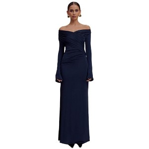 wrap dress long sleeve Heavy Linen Wrap Dress with Waist Belt, Long Wrap Linen Dress, Long Sleeve Linen Dress, Plus Size Linen Dress, Women Linen Dress, 2XL / Night Blue