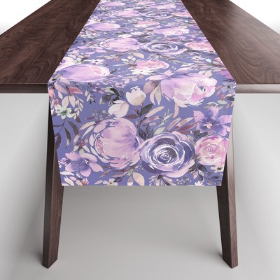 Ninola Design Watercolor Floral Very Peri Table Runner - Deny Designs