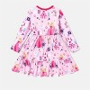 Disney Princess  Floral Toddler Girl Dress A Line Long Sleeve Kids Casual Fall Clothes - 2 of 4