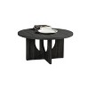 36" Modern Round Wood Coffee Table Set of 3 with Crisscross Base, Decorative Accent for Living Room -3irtyhousy - 2 of 4