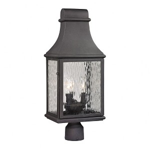 Elk Home Forged Jefferson 3 - Light Post Light in  Charcoal - 1 of 3