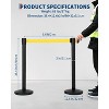 COZONY Crowd Control Stanchion Set with 1 Pcs Retractable Belt, Heavy Duty Queue Management System, Commercial Barrier Posts for Events in Black - 2 of 4