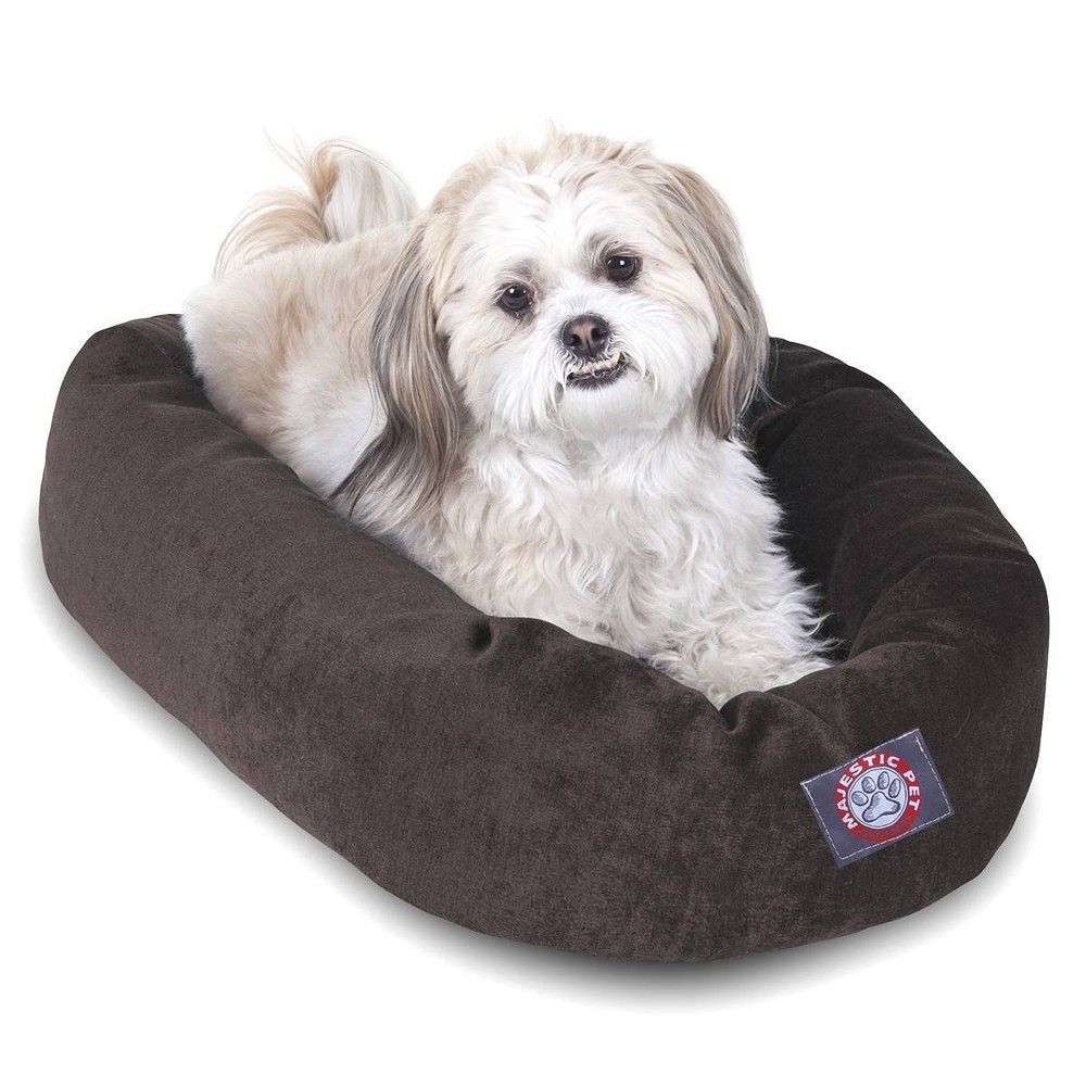 Photos - Bed & Furniture Majestic Pet Villa Collection Micro-Velvet Bagel Dog Bed - Storm - 24" 