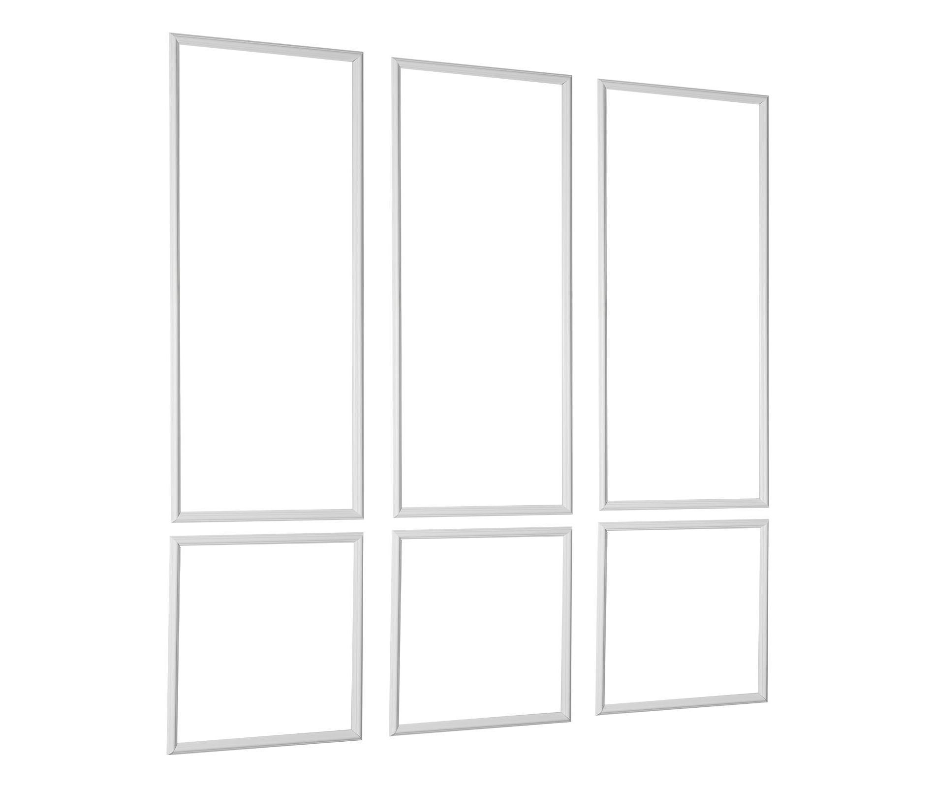 VEVOR Wall Molding 3 Pack, Wainscoting Panels Kit, Lightweight Paintable Polystyrene, Waterproof Accent Wide Profile Trim ,(24x54 + 24x24 in) White