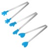 Unique Bargains Stainless Steel Silicone Tips Heart Hand Glove Shape Mini Food Tongs 3 Pcs - 3 of 4