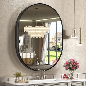 Apmir Oval High-Strength Tempered Glass and Aluminum Alloy Framed French Cleat Mounted Wall Decor Bathroom Vanity Mirror with 5-Year Warranty - 1 of 4