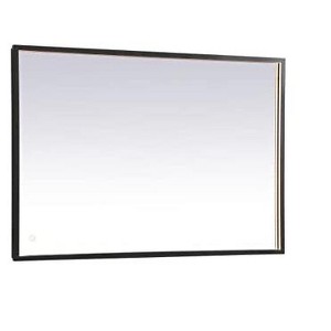 Elegant Lighting Pier 27x30 inch LED Mirror with Adjustable Color Temperature 3000K/4200K/6400K in Black - 1 of 4