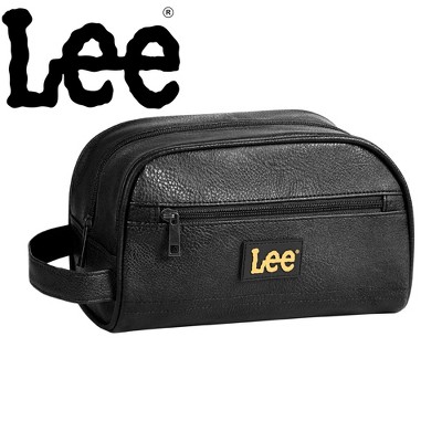 Lee Toiletry Bag for Men, PU Leather Travel Dopp Kit, Water-Resistant Men's Shaving Kit Bathroom Organizer, Gifts for Men