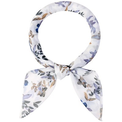 Allegra K Women's Chiffon Floral Print Square Scarves Kerchief Neck Scarf Neckerchief