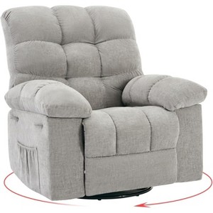 Rocking Recliner Chair, 360° Swivel Rocker Chair, Lazy Boy Recliner Single Sofa, Side Pockets, for Living Room, Small Spaces - 1 of 4